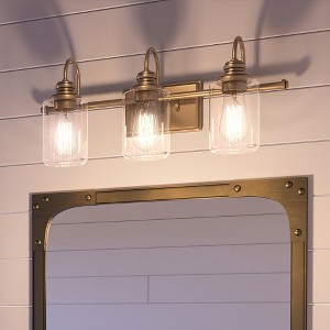Urban Ambiance Luxury Vintage Bath Light 9.875''H x 23.375''W,  Olde Brass Finish,  Hedland Collection, UHP4067 - 1 of 4