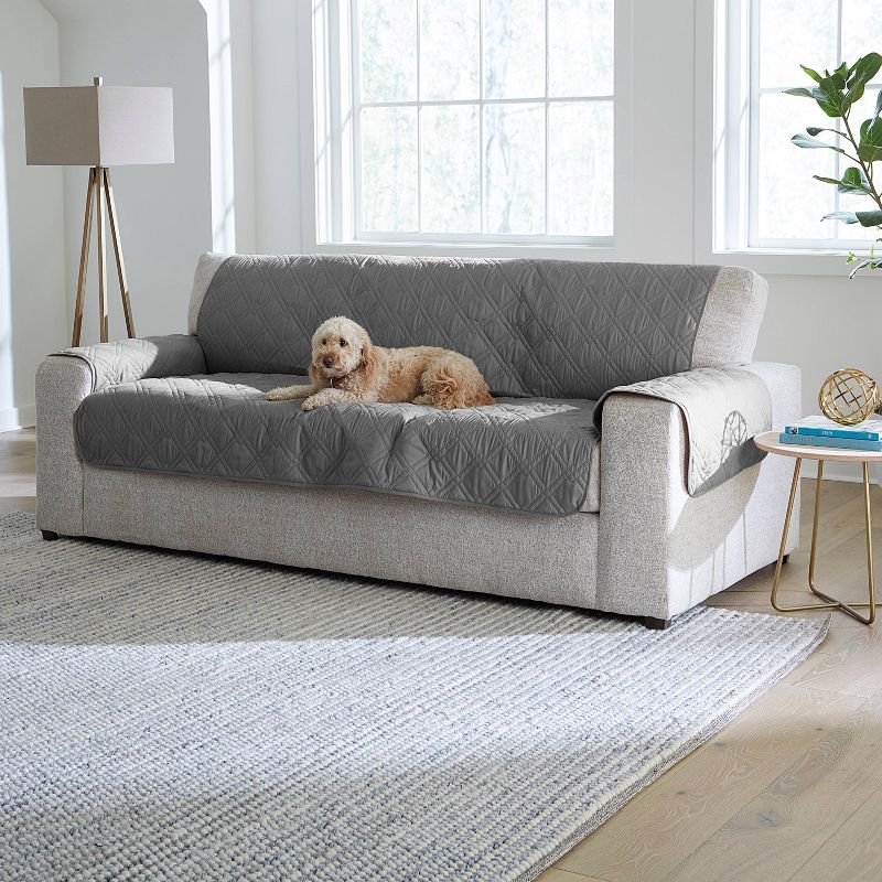 Sure Fit Gemma Extra Large Sofa Furniture Waterproof Pet Protector Cover Gray, 3 of 8