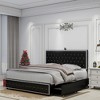 NicBex Upholstered Bed Frame with 4 Drawers,Star Galaxy Projector,Adjustable Button Tufted Headboard with USB,Music Speaker,Easy Assembly - 3 of 4