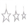 Transpac MDF Hanging Distressed sed White Star Decor Home Decorations Set of 3 Christmas - 2 of 4