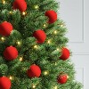 9ct 80mm Christmas Flocked Ball Ornament Set Red - Wondershop™ - 2 of 4