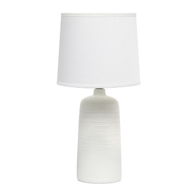 Simple Designs Textured Linear Ceramic Table Lamp Off-white : Tapered ...