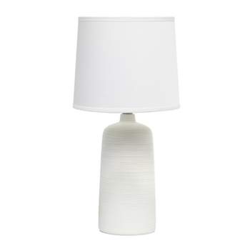 Textured Linear Ceramic Table Lamp - Simple Designs