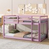 VYNXARIA Solid Wooden,Solid Rubber Wooden Twin over Twin Loft Bed with Ladder,Upper and Bottom Bed Platforms crafted with Strengthened Slats,Pink - 2 of 4