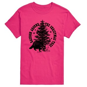 Men's - Instant Message - Raccoon Around The Christmas Tree Short Sleeve Graphic T-Shirt - 1 of 4