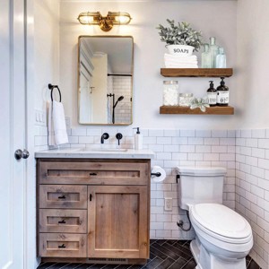 Bathroom Shelves Set Of 2 Wall Shelf For Toilet Floating Shelves With 16 Inch Brown cuddlewood Target