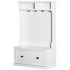 HOMCOM Modern Hall Tree, Coat Rack with Shoe Storage Bench with 4 Double Hooks and 2 Shelves for Hallway, Living Room, White - 4 of 4