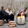 27 Inch Smokeless Fire Pit with Air Switch, Wood Burning Portable Stainless Steel Outdoor Firepit with Fixed Stand & Stove Hook - image 4 of 4