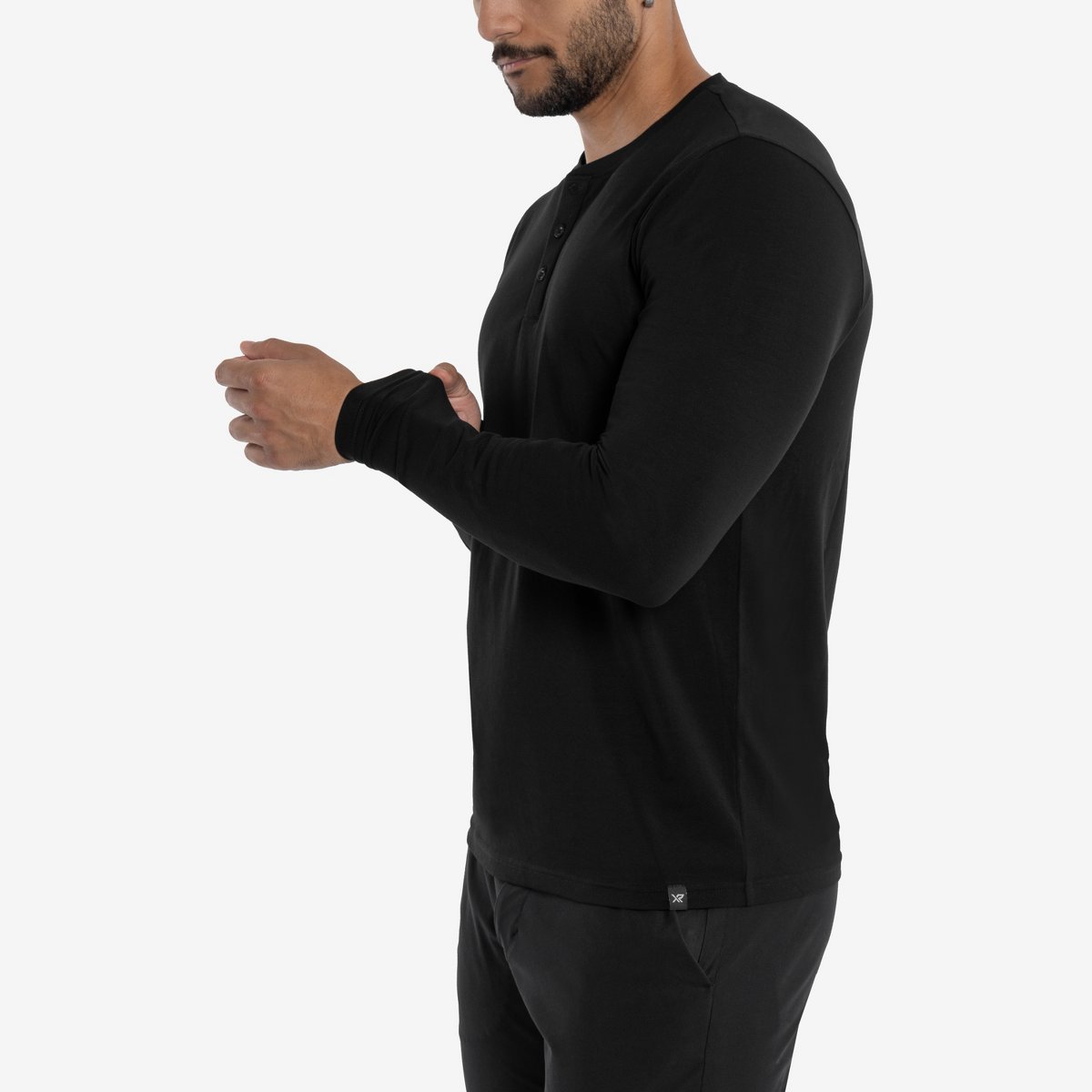 Мужские футболки X RAY Men's V-Neck & Henley Long Sleeve T-Shirt in BLACK Size Small — фото 5