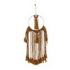 Fabric Macrame Intricately Weaved Wall Decor with Beaded Fringe Tassels Brown - Olivia & May: Bohemian Vertical Carved Art, Spot Clean - 4 of 4