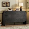 VYNXARIA Black Wood Buffet Cabinet with Curvy Edges ¨C Retro 4-Door Sideboard with Adjustable Shelves for Stylish and Functional Storage. - 2 of 4