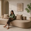 ModernLuxe Curved Modular Sectional Sofa, 2-Piece Channel Tufted Corduroy Couch, No Assembly Required - 2 of 4