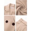EXLURA Women's Business Blazer and High Elastic Waist Pant Suit Set Loose Fit Casual Fall Winter 2 Piece Suits for Work - 4 of 4