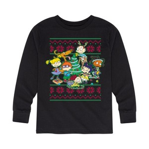 Boys' - Rugrats - Tommy and Friends Happy Holidays Long Sleeve Graphic T-Shirt - 1 of 4