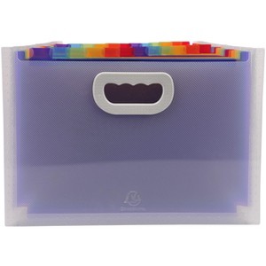 Exacompta "Crystal" Expanding File Box with handles - 24 pockets - 13 x 9 x 10 - 1 of 4