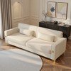 VASIP 85" Modern Beige Sofa - Upholstered 3-Seater with Metal Legs and Pillows, Minimalist style for Living Room,Office - 2 of 4