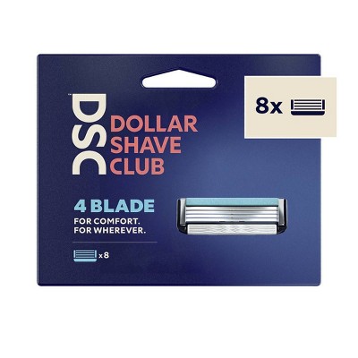 Dollar Shave Club 4-Blade Razor Refill - Compatible with 4 and 6 Blade Handles - 8ct