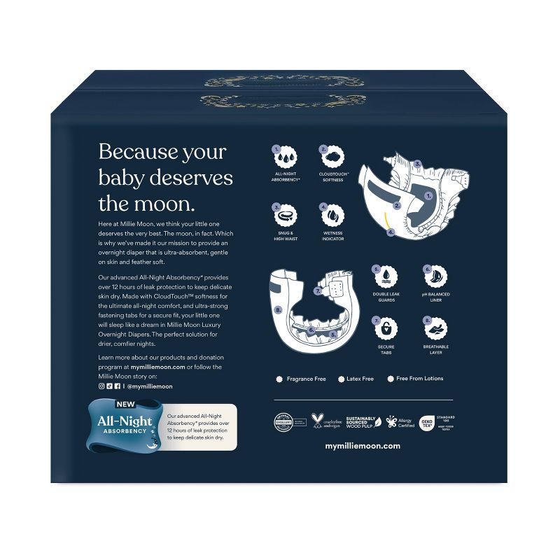 Millie Moon Disposable Overnight Diapers , 2 of 11