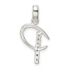 Black Bow Jewelry Sterling Silver and CZ, Lauren Collection, Initial P Pendant - 3 of 4