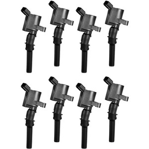 VEVOR Ignition Coil Pack, Set of 8, Compatible with Ford E150 E250 E350 E450 Econoline Super Duty Excursion Expedition, Black - 1 of 4
