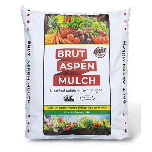 Brut Worm Farms Organic Aspen Mulch, High Water Retention for Gardens, 28 lbs. - 1 of 4