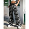 Clearlove Women Plaid Wide Leg Pants Casual High Waisted Baggy Trousers - 3 of 4