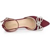 Allegra K Women's Rhinestones Bow Ankle Buckle Strap Stiletto Heel Pumps - 4 of 4