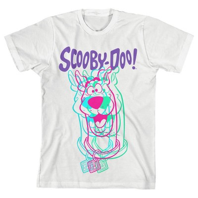 Scooby Doo Glitch 3d Effect On White Tee-medium : Target