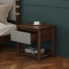 Sapphtopaz Wood Nightstand Set of 2 with Drawer Farmhouse Bedside Table with Open Bottom Shelf & Round Leg Night Stand for Bedroom, Living Room - 4 of 4