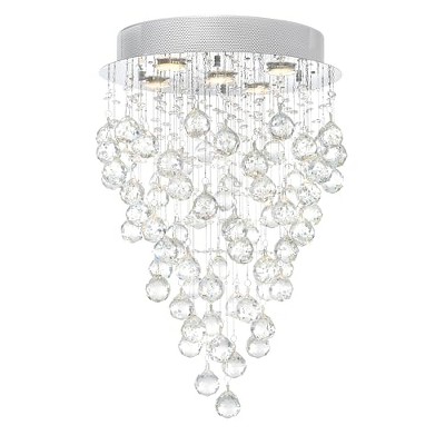 CWI Lighting Rain Drop 5 Light Flush Mount With Chrome Finish
