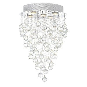 CWI Lighting Rain Drop 5 Light Flush Mount With Chrome Finish - 1 of 4
