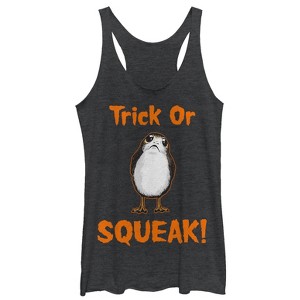 Women's Star Wars The Last Jedi Halloween Porg Squeak Racerback Tank Top - 1 of 3