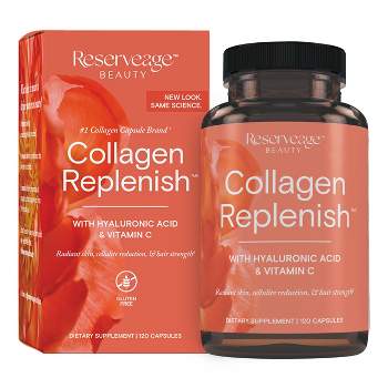 Reserveage Collagen Replenish - Skin and Nail Supplement, Supports Collagen and Elastin Production - 120 capsules (30 servings)