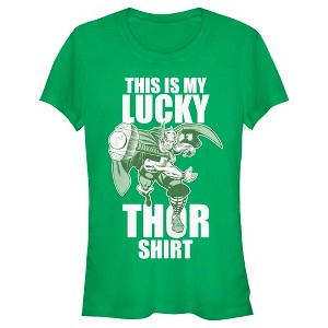 Juniors Womens Marvel St. Patrick's Thor This Is My Lucky T-Shirt - 1 of 4