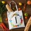 2 Pack Monogrammed Initial Tote Bags, Reusable Grocery Bag for Women, Embroidered, White, 29 in. - 2 of 4