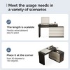Luck Live A desk or vanity table that can be adjusted and extended at multiple angles, accompanied by a soft stool. - 4 of 4