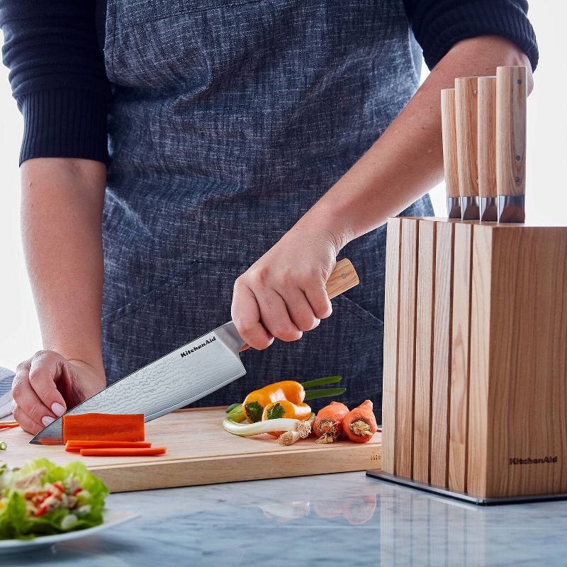 KitchenAid Premium 6pc Ash Wood Block Knife Set, 4 of 8