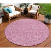 Blush And Ivory Floral Washable Indoor Outdoor Area Rug - 2 of 4
