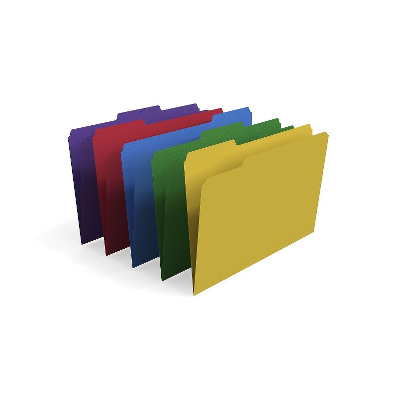 MyOfficeInnovations Colored 3-Tab File Folders Legal Assorted Colors 100/pack 344939, 1 of 4