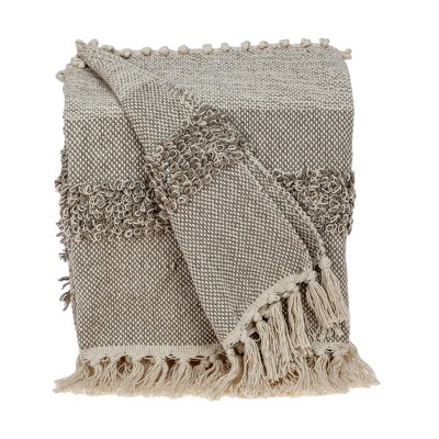 Parkland Collection,Neil Eclectic Beige 52" X 67" Woven Handloom Throw