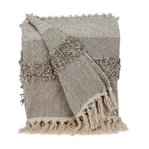 Parkland Collection,Neil Eclectic Beige 52" X 67" Woven Handloom Throw - 1 of 4