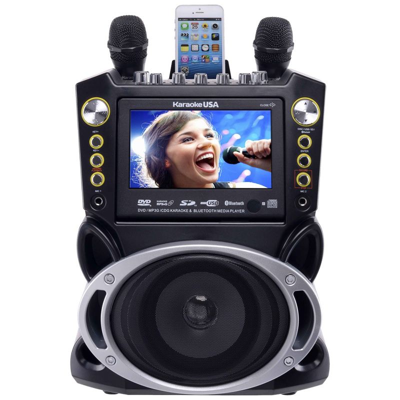 Karaoke USA Complete Bluetooth Karaoke System with 7" Color Screen (GF844), 1 of 16