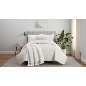 Serta Quilt ComfortSure Basketweave Pinsonic Quilt Bedding Set - 1 of 4