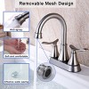 Munora 2-Handle 4-Inch Brushed Nickel Bathroom Faucet with Pop-up Drain and Supply Hoses - 4 of 4
