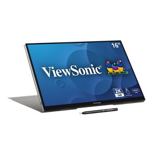 ViewSonic TD1656-2K 16 Inch WQXGA 1600p IPS Touchscreen Portable Monitor with 2 Way Powered 65W USB C, and Built-in Stand with Smart Cover - 1 of 4