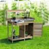 Costway Outdoor Potting Bench Garden Wooden Work Station Metal Tabletop Cabinet Drawer - 4 of 4