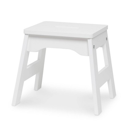 Stackable Kids' Wooden Stools in White - Set of 2