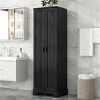 NicBex Tall Bathroom Storage Cabinet,Floor Cabinets with 2 Doors and Adjustable Shelf for Bathroom,Black - 2 of 4