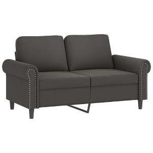 vidaXL Modern 2-Seater Sofa in Luxurious Dark Gray Velvet with Sturdy Metal and Plywood Frame – Comfortable, Stylish, and Easy-to-Assemble. - 1 of 4