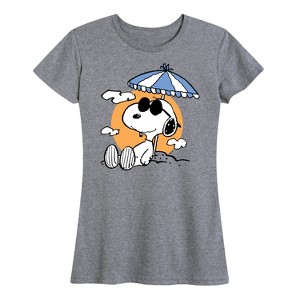 Women's - Peanuts - Snoopy's Beach Day Short Sleeve Graphic T-Shirt - 1 of 4